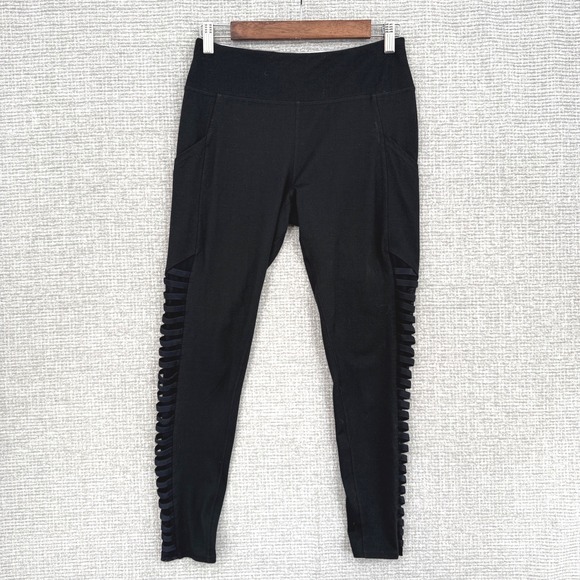 Abercrombie & Fitch Pants - Abercrombie & Fitch Leggings Sz M Cut Out Black Activewear Lattice Detail Pocket